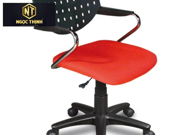 Ghế nhân viên tựa bằng nhựa, đệm mút được bọc vải  SG532